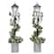 4ft. Pre-Lit Artificial Lamp Posts with Decorative Pot, 2ct.
